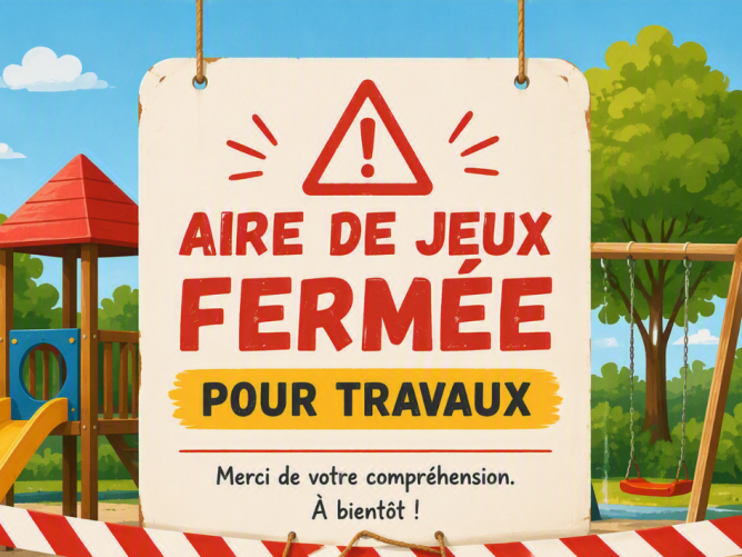 Fermeture temporaire de l'aire de jeux - rue du cimetière