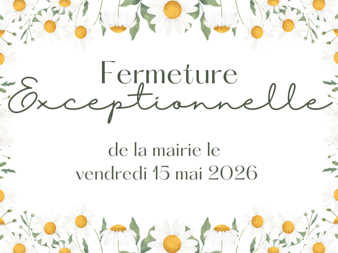 Fermeture exceptionnelle de la mairie